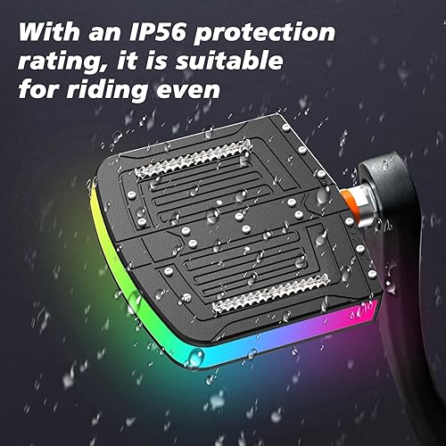 Miniatura 6 de Dream Color - Pedal de bicicleta con luz LED, pedal de bicicleta de nailon con 146 modos de persecución, recargable, impermeable, con husillo de