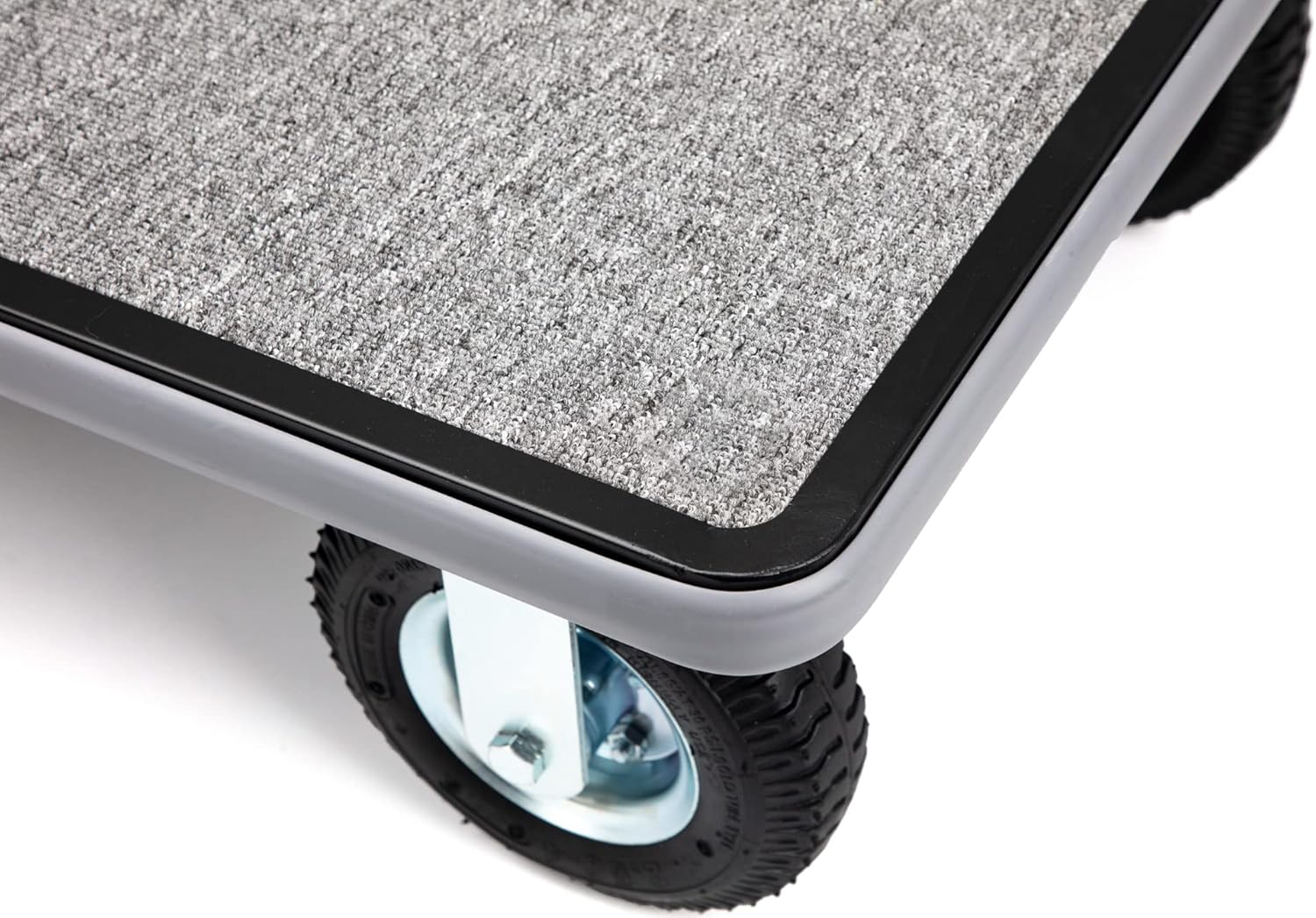 Chrome Steel Luggage Cart – 800lb Capacity – Bellman Cart w/ 6” Air Filled Tires & Gray Carpet, for Hotel, Resorts, Condos, Commercial Use (Value Valet Series)