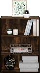 Furinno PASIR Book Shelf, 3-Tier Bookshelf, Storage Shelves Bookcase, 9.7 x 23.7 x 31.5, for Living Room, Bedroom, Home Office, Amber Pine