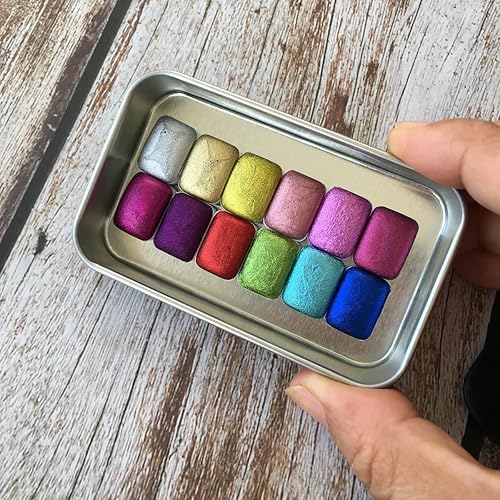 Miniatura 3 de Sartenes de acuarela vacías con rayas magnéticas  100 piezas de plástico de 0.0 fl oz kits de sartenes para bricolaje acuarelas o acrílicos pintura