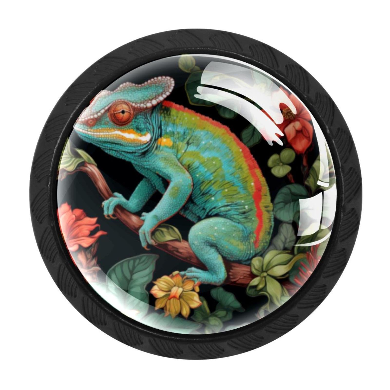 Chenzzzz Multicolored 09 4 Pack Chameleon Kitchen Cabinet Knobs Drawer Knobs Dresser Knobs Matte Black Zinc Knobs Drawer Pulls Door Knobs Dresser Drawer Handles Knobs For Dresser Drawers