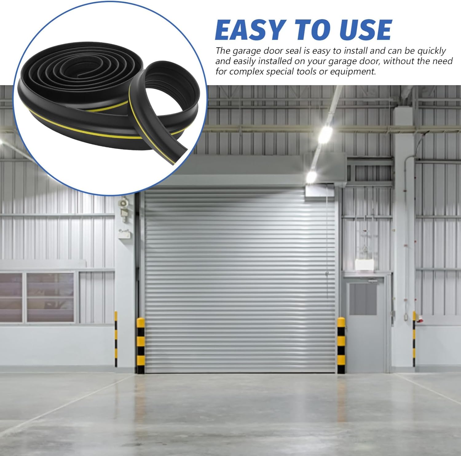 Garage Door Seal Bottom Rubber Weatherproof Seal for Insulation Versatile Flexible for Various Door Gaps Easy Installation
