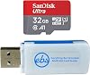 SanDisk 32GB Ultra Micro SDHC Memory Card Class 10 Works with Fujifilm Instax Square SQ20, SQ10 Instant Film Camera SDSQUAR-032G-GN6MN Bundle with 1 Everything But Stromboli Micro Card Reader