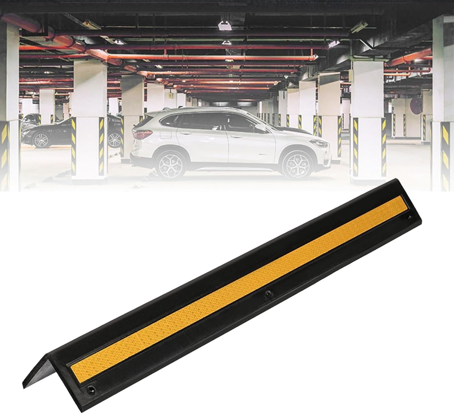 Car Parking Protector - Garages Wall Corner Guards, Anti-Scratch Reflective Strips Guard, Easy Setup Wall Bumper Guards,2pcs,40cm