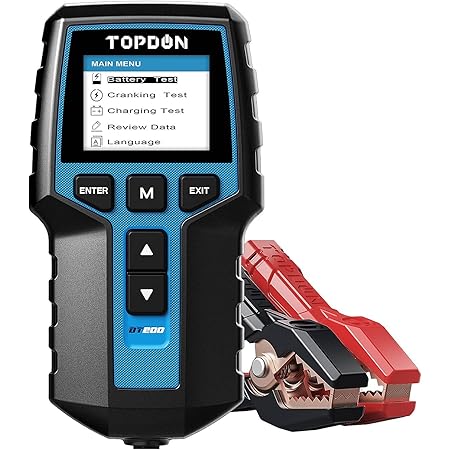 TOPDON BT200 Accutester voor auto's, 12 V, 24 V, 100-2000 CCA, generatortester, digitale accuanalysator, laadurbelsysteemtester voor auto's, vrachtwagens, ATV