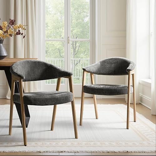 HULALA HOME Dining Chairs Set of 2, Mid-Century Modern Upholstered