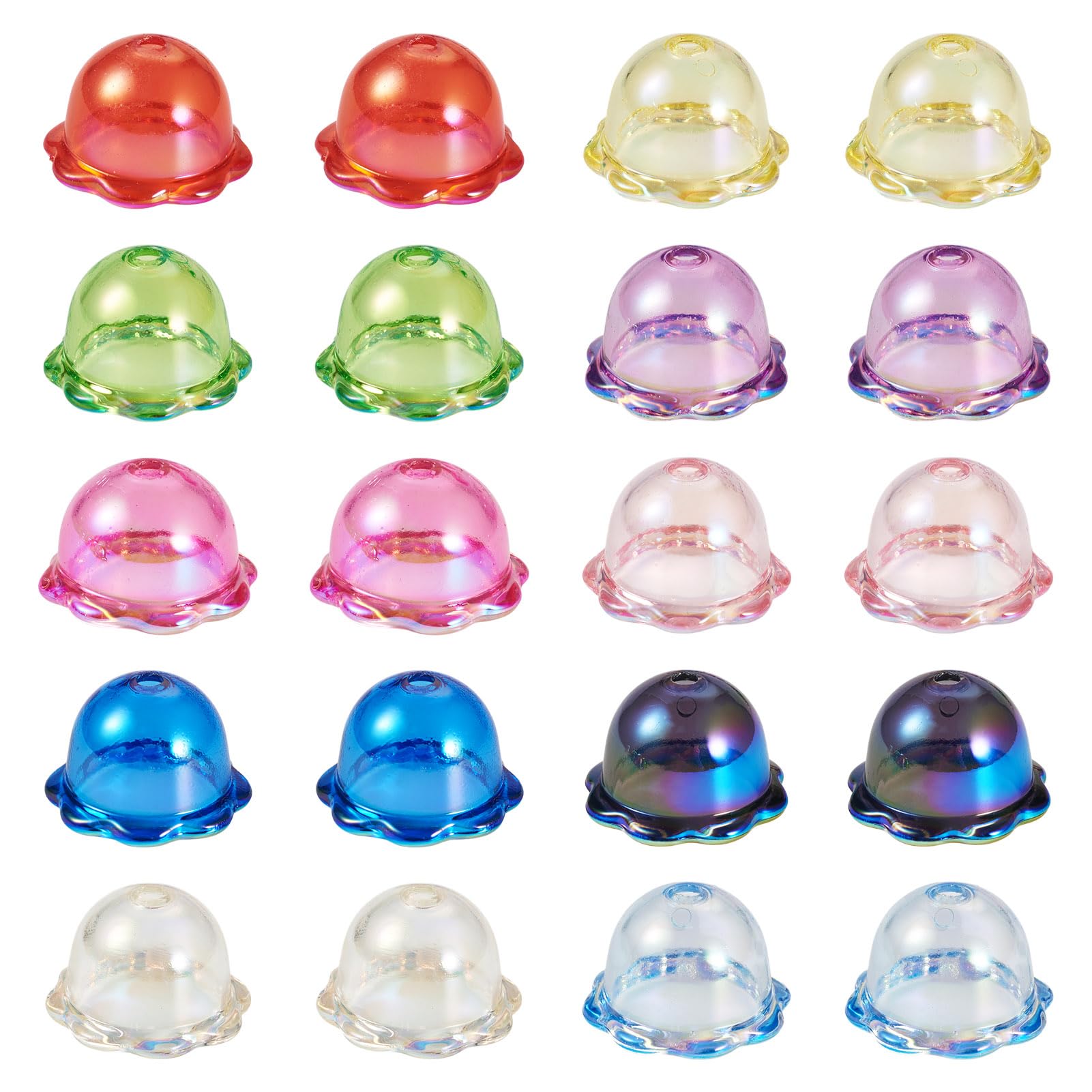 Perles coniques en acrylique multicolores pour carillons de jardin et suspensions