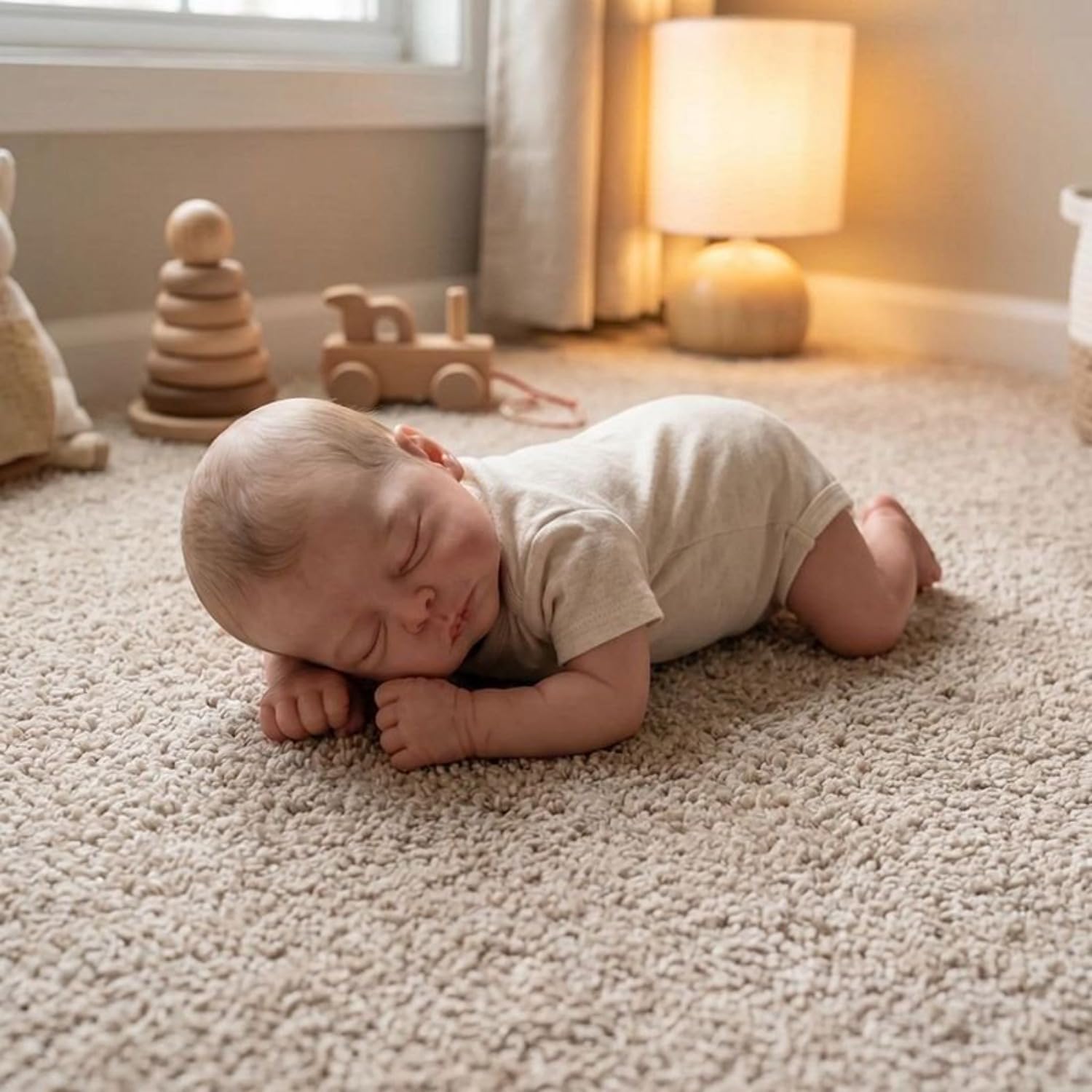 Lonian Reborn lalki – 40 cm, ręcznie wykonane, realistyczne lalki niemowlęce, miękki materiał z akcesoriami do zabawek, lalki Reborn jak prawdziwe dziecko (śpiące dziecko) (białe)