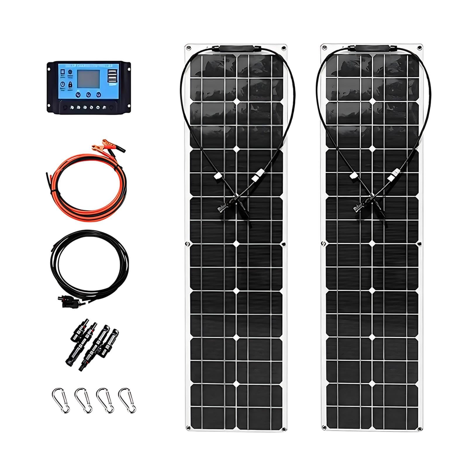 Panel Fotovoltaico Flexible 100W,Caja de Conexiones IP67 Impermeable