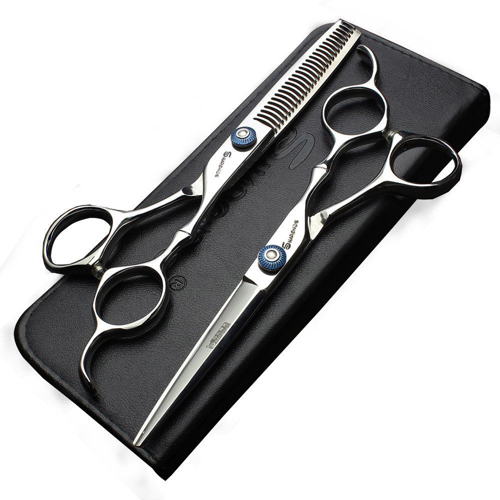 Ciseaux de coiffure personnalisés de 6 pouces avec manche en bambou noble pour barbier