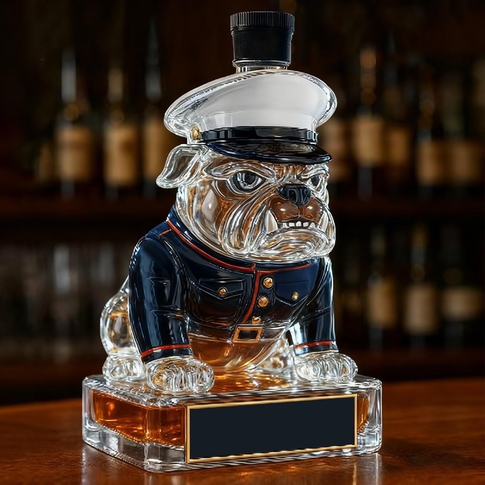 VHcgCGJ Animal-shaped decanter, 300ML Whiskey Decanter Wine Bottles Art Statue Figurine - 3D French Bulldog Novelty Bottle(A)