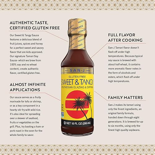 Miniatura 2 de San-J - Paquete variado - Dulce y picante, mongol, hoisin, barbacoa coreana - Salsas de cocina sin gluten - Sin OMG - Botellas de 10 onzas - Paquete