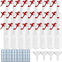 Vista 14 de Zubebe Paquete de 24 botellas rociadoras de plástico de 32 onzas a granel, botellas de spray vacías a prueba de fugas resistentes para suministros