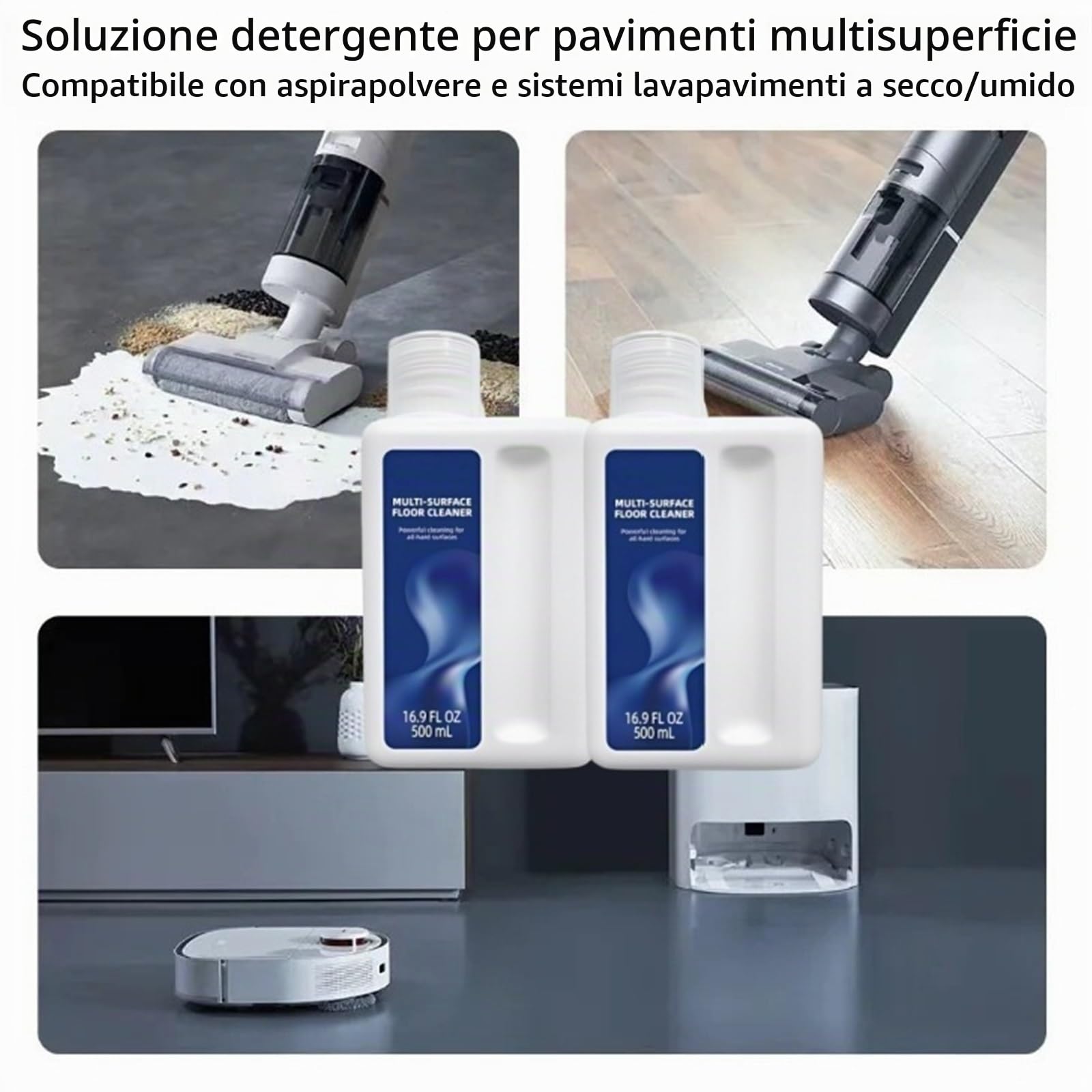 Soluzione detergente speciale for pavimenti multisuperficie, compatibile con Dreame H11/H12 Pro/H13/H14/ X30 Pro/ X40 Ultra/ W10 PRO L10 Ultra(3 bottle)