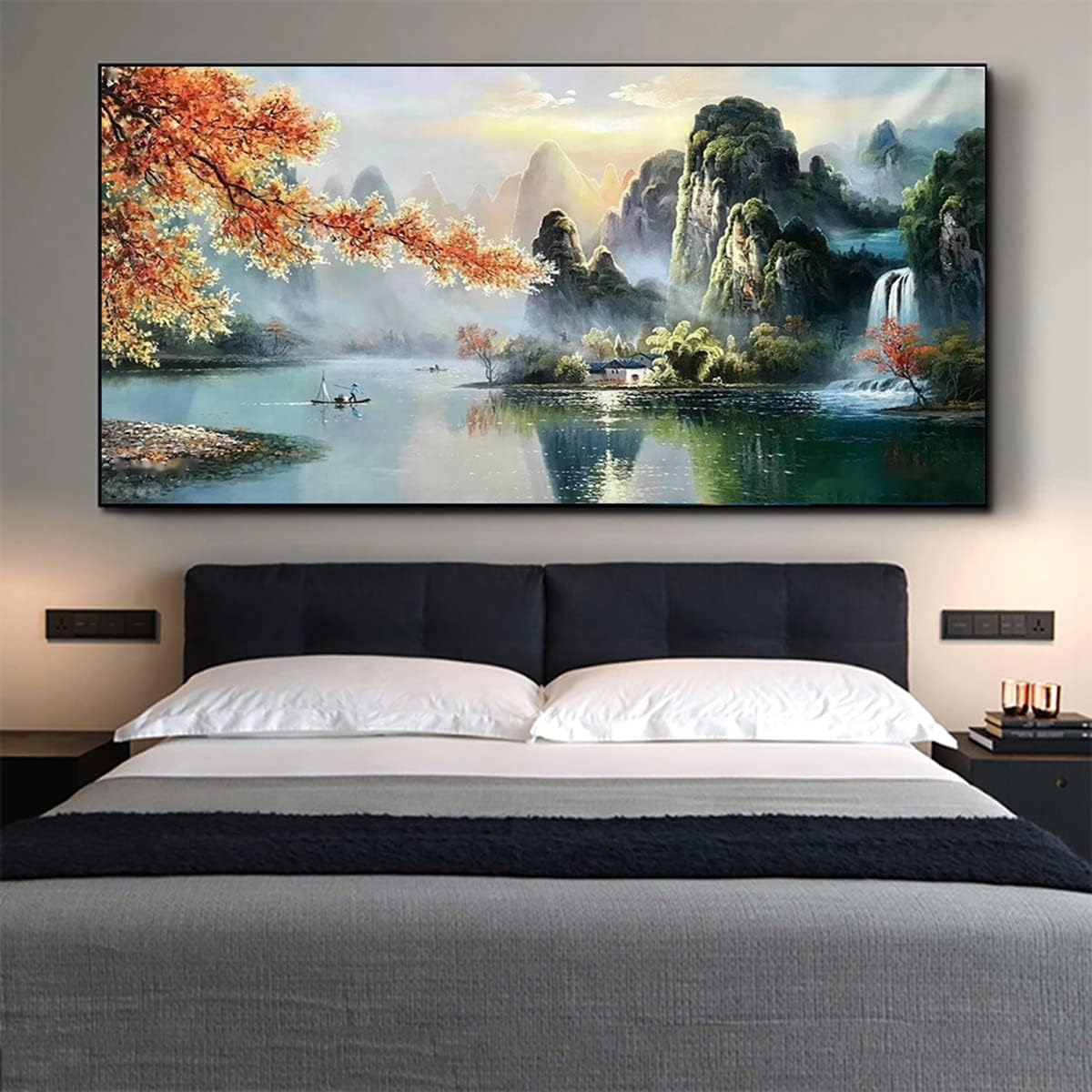 Instarry 5D DIY Diamond Painting Large Size Landscape Crystal Cross Stitch Home Decorations for Living Room 39.4x19.7 inch