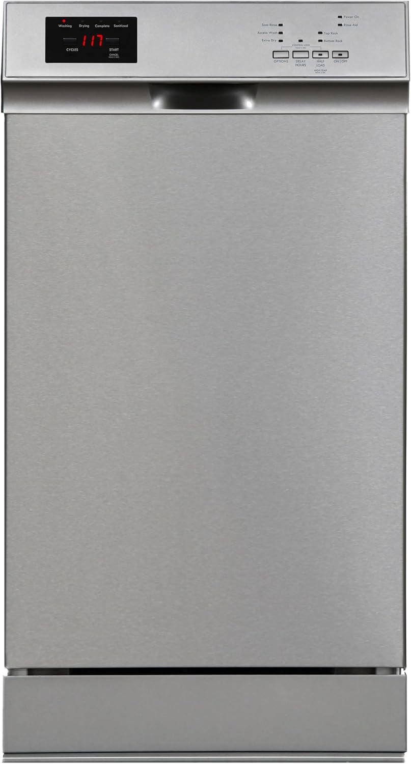 Kenmore 22-14705 18" Compact Built-In Dishwasher - UltraWash Plus, TurboDry, EasyFlex Third Rack & SmartWash - 10 Place Settings - 45 DBA - ENERGY STAR Certified - 18" - Stainless Steel