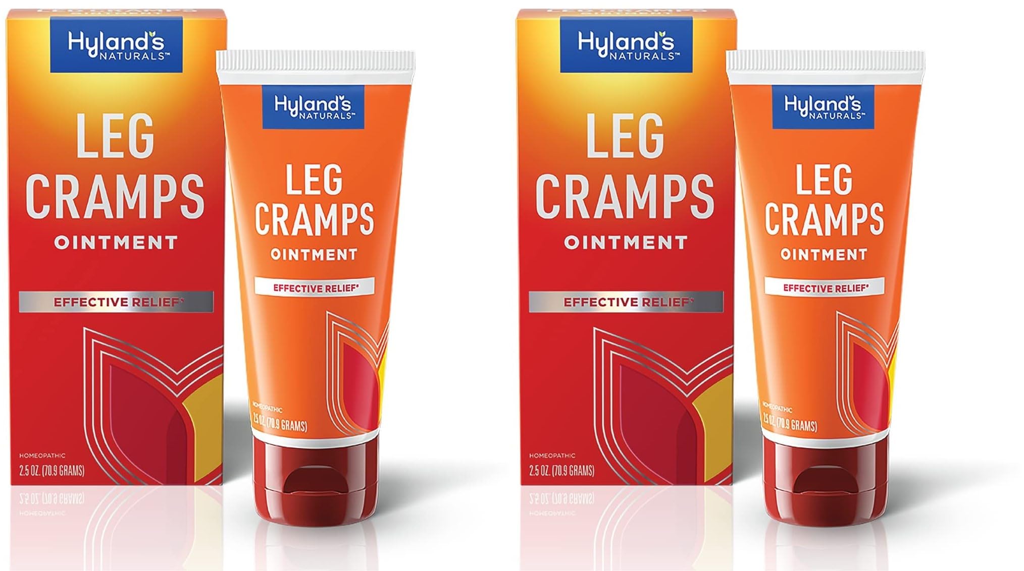 Hyland's Naturals Leg Cramps Ointment, Arnica Gel Leg Cramp Relief, Natural Relief of Calf, Leg and Foot Cramp, 2.5 oz- Pack of 2