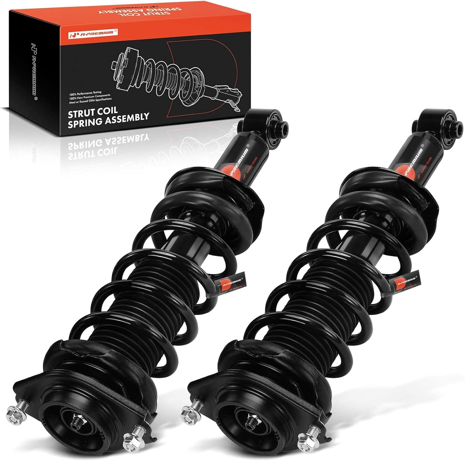 A-Premium Rear Struts Compatible with Subaru Impreza [2.5T] 2008-2011, Manual Trans - 2x Replacement Suspension Complete Strut Assembly Shock with Coil Spring