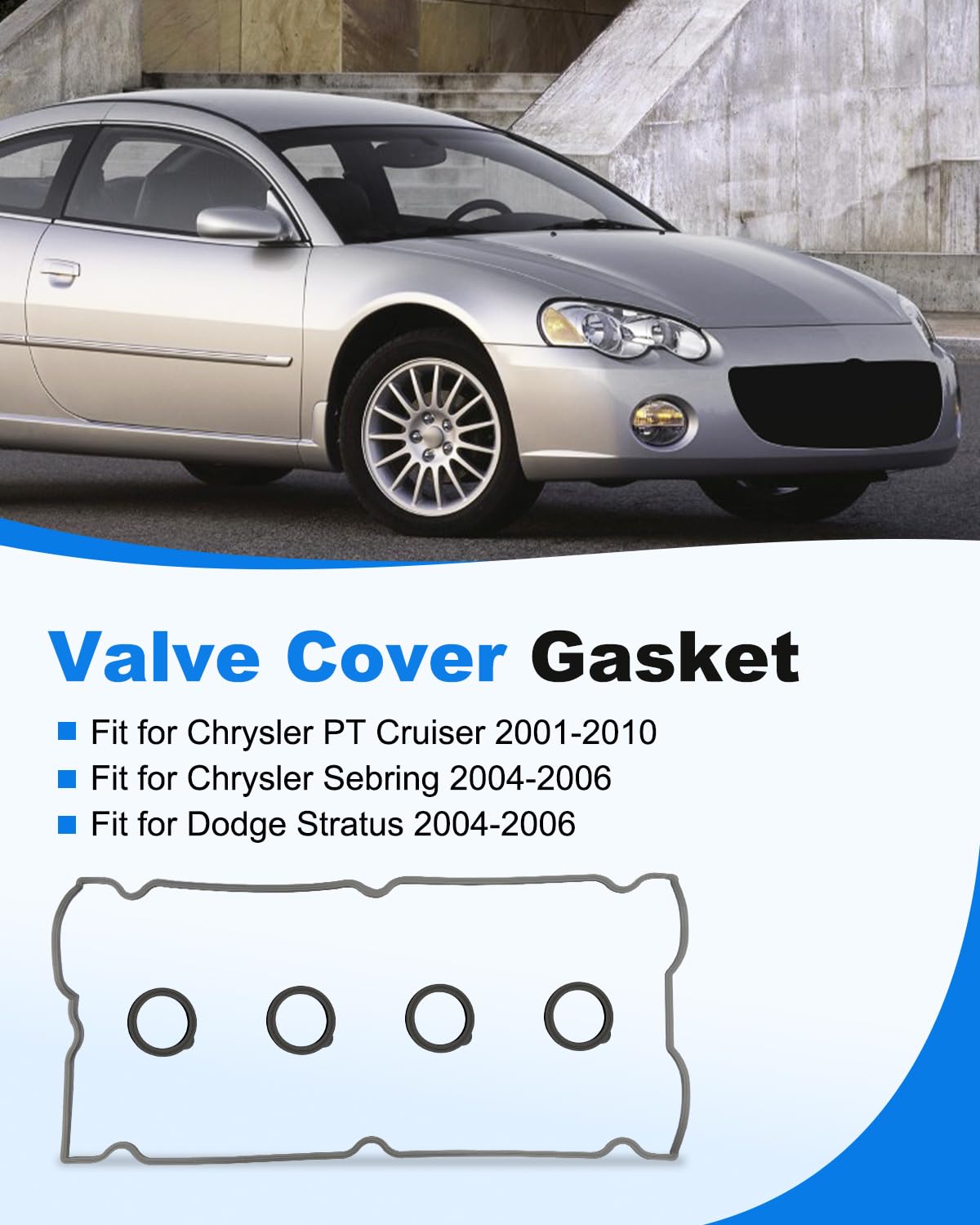 VS 50518 R Valve Cover Gasket Set Fit for Chrysler PT Cruiser 2001-2010 Fit for Dodge Stratus 2004-2006 Fit for Chrysler Sebring 2004-2006 Replace VS50518R