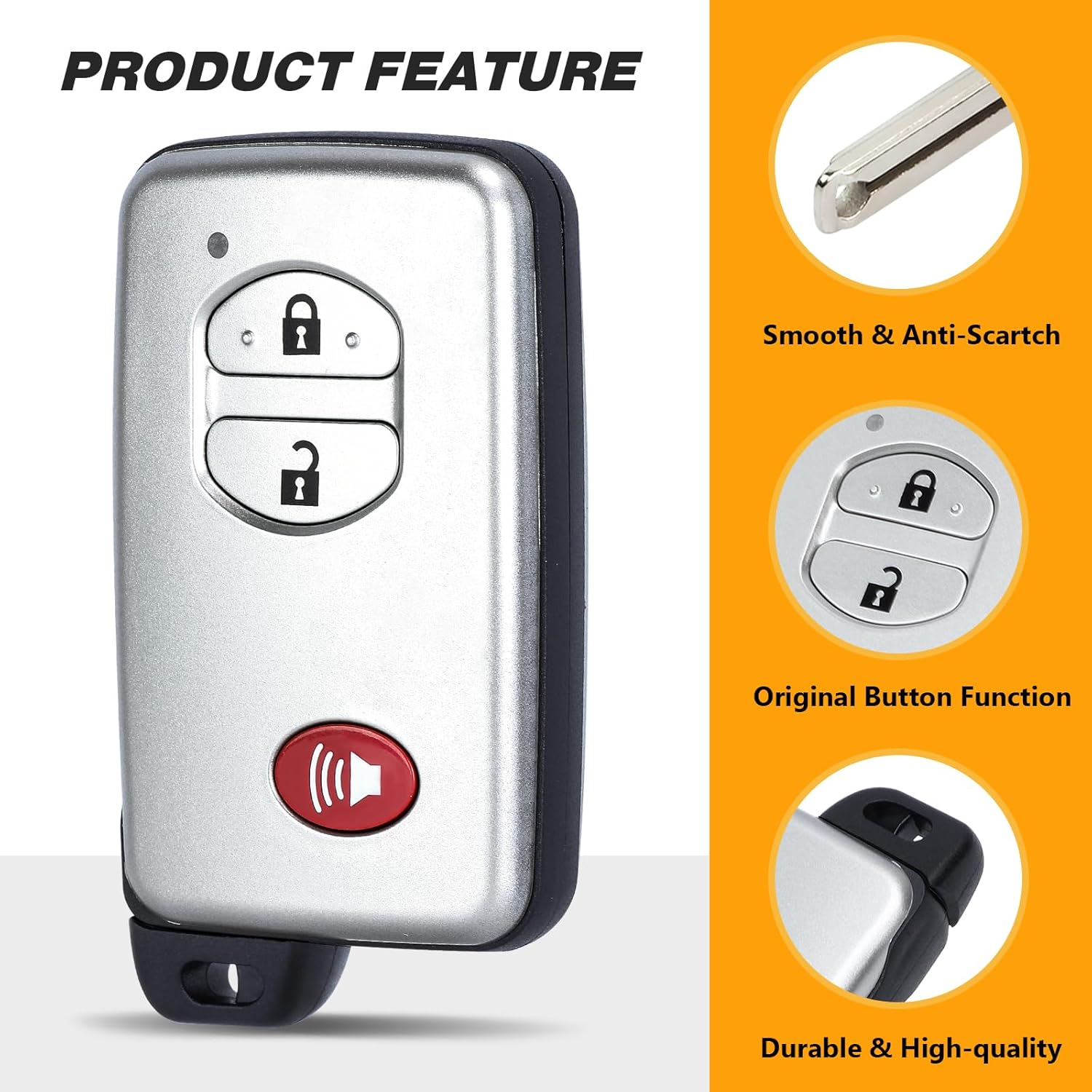 Yewong Car Key Fob Remote Keyless Entry Control for Toyota 4Runner 2010-2019 Prius 2010-2016 Venza 2009-2016 FCCID:HYQ14ACX 271451-5290 Board 3 Button