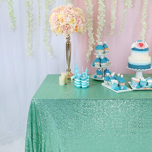 Miniatura 3 de Mantel rectangular dorado con lentejuelas Trlyc, 60 x 120 pulgadas