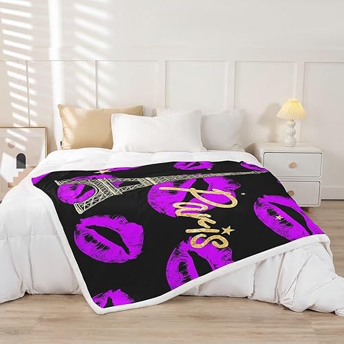 Miniatura 9 de Manfei Manta de tacón alto con diseño de flores rosas y mariposas para sofá, zapatos florales, manta de cama para niños, niñas, adolescentes y