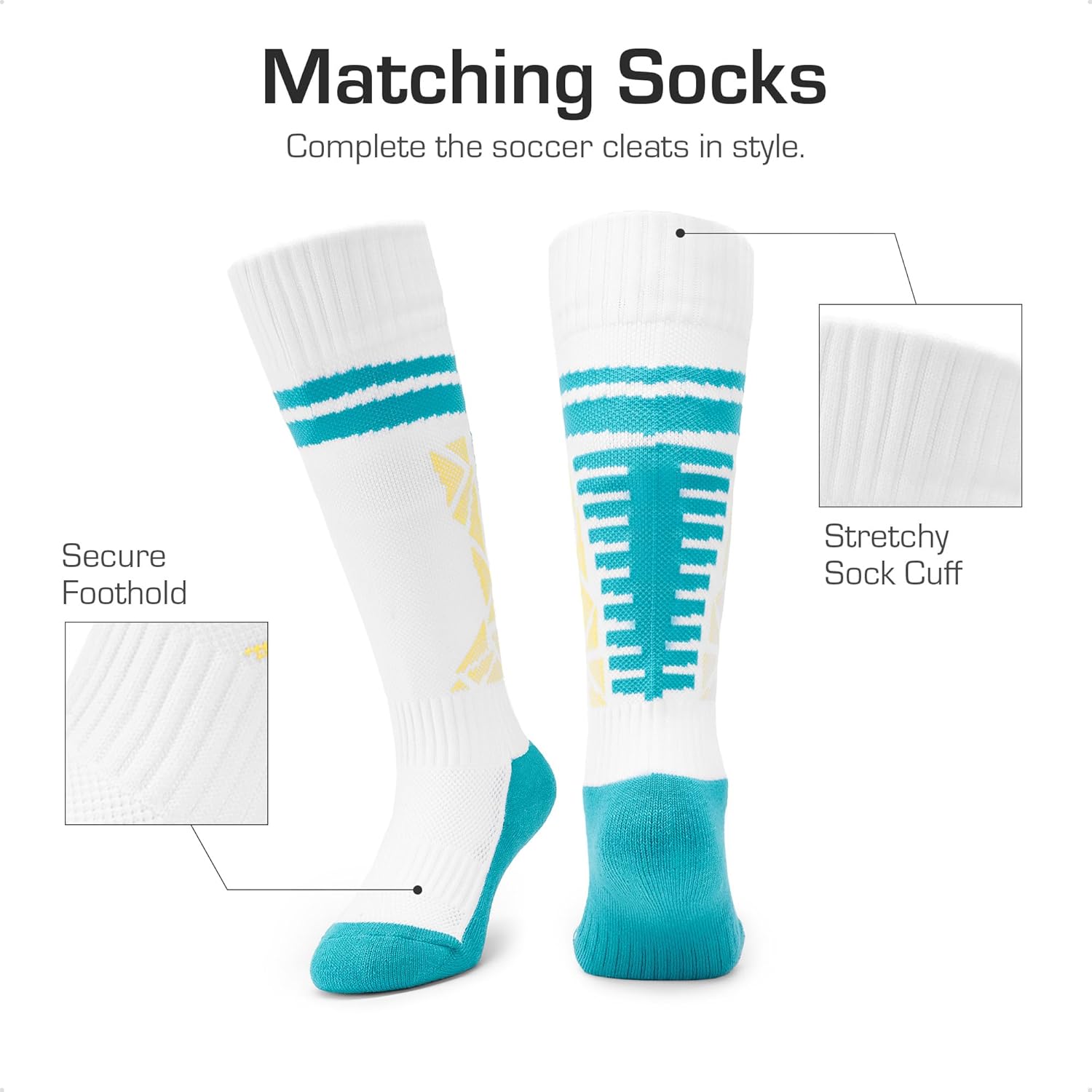 DREAM PAIRS Boys Girls Soccer Cleats Youth Firm Groud Sport Football Cleats with Soccer Socks for Little/Big Kid/Toddler - Image 3