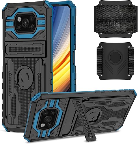 Funda compatible con Xiaomi Poco X3  Poco X3 Pro, soporte integrado compatible con Xiaomi Poco X3 NFC a prueba de golpes 2 en 1 Funda protectora