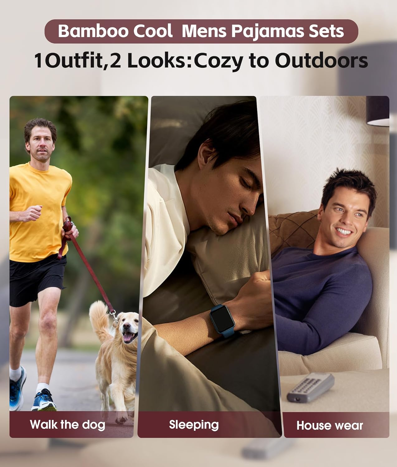 BAMBOO COOL Mens Christmas Pajamas Set Plaid Pjs Pijama Soft Lightweight Sleepwear Long Sleeve Woven Pants with Pockets - Image 6