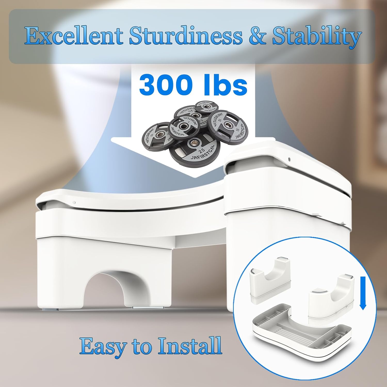 Toilet Stool Squat Adult, Height Adjustable Poop Stool for Bathroom with Storage Box, Portable Non-Slip Potty Step Stool for Adults, Improve Squatting Posture - Bowel Health & Relieves Constipation thumbnail