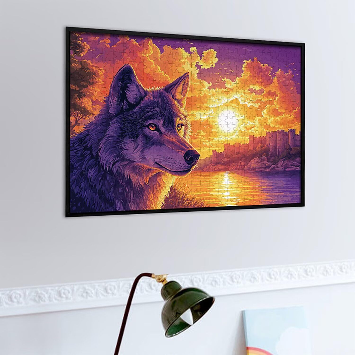 4000 sztuk puzzli, wilk zachód słońca4000 sztuk puzzli dla dorosłych, prezent rocznicowy, prezent świąteczny, dekoracja domu, zapobieganie degeneracji mózgu u osób starszych v-842