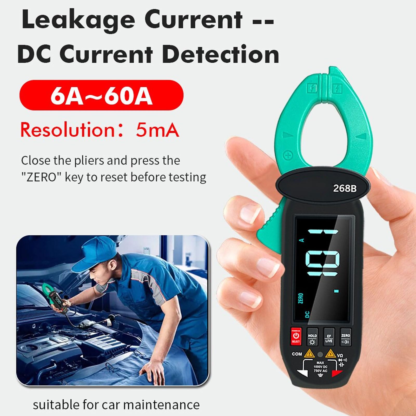 Socobeta Pinza Amperimétrica Digital Multímetro Versátil para Frecuencia de Capacitancia de Resistencia de Voltaje de Corriente CA CC - Ideal para Técnicos y Entusiastas - ABS Duradero - 1 Unidad