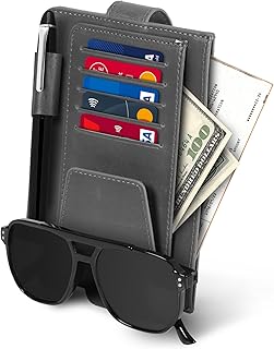 Londo Leather Car Visor Organizer – Stylish & Functional Storage for Sunglasses, Cards, and Essentials
