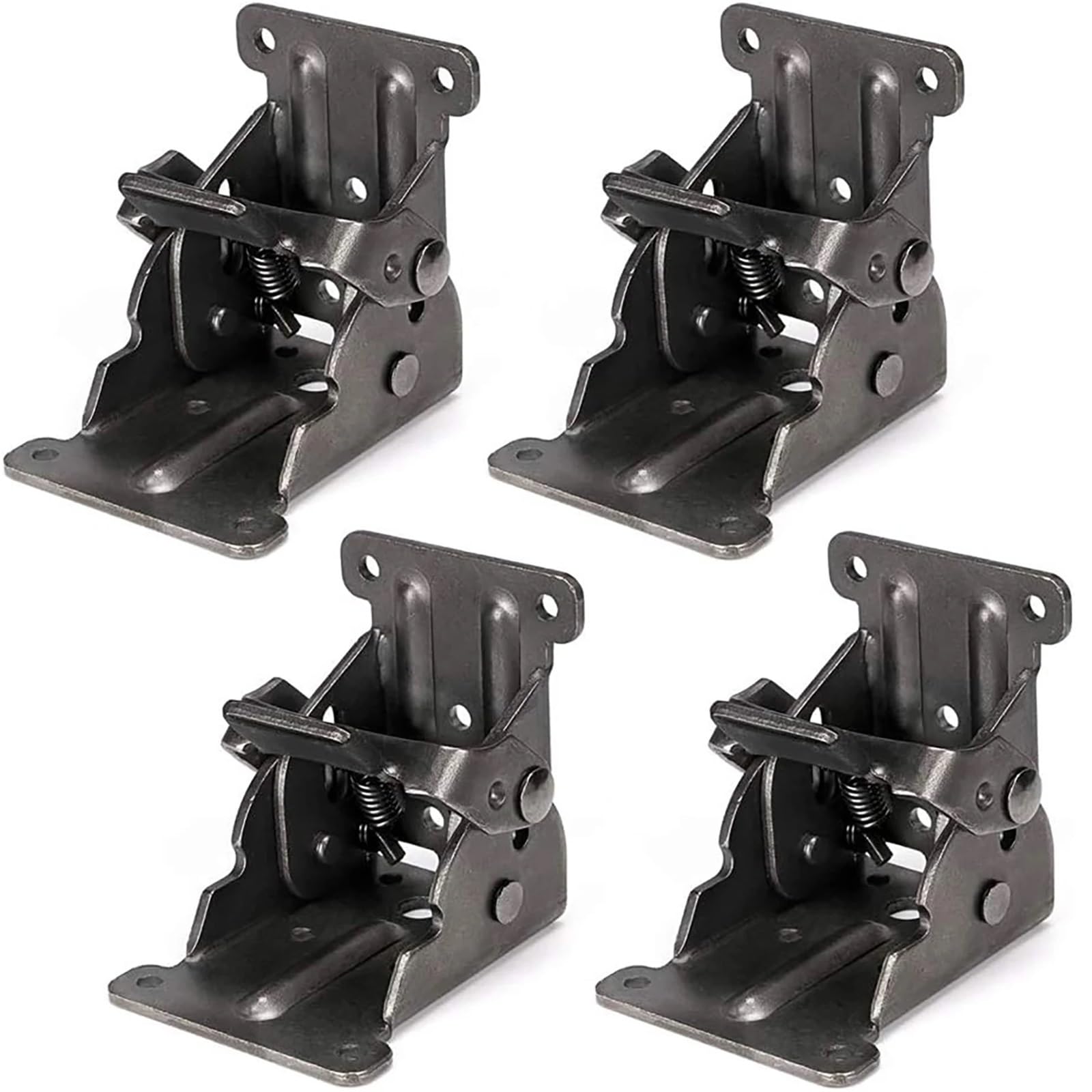 Soporte plegable, herraje de bisagra autoblocante con tornillos, soporte de extensión de bloqueo for patas de mesa, patas de cama y bancos de trabajo.(Zinc-4Pcs)