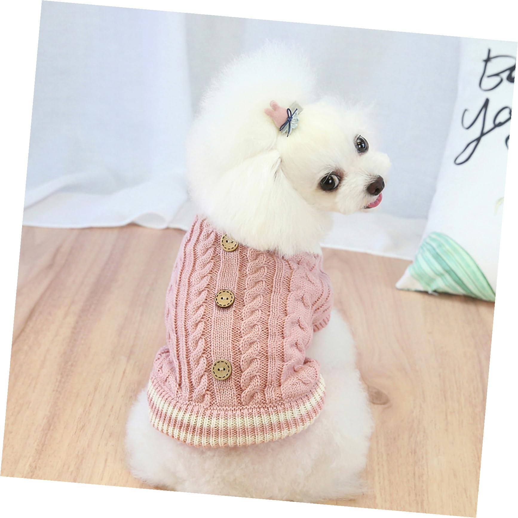 Toddmomy 3pièces Pull Chien Douillet pour -Hiver Vêtement pour Chiens Coton Épais Et Confortable Costume pour avec Manches Couleur Rose XS
