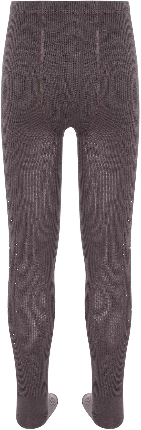 Girls Ribbed Gymnastics Ballet Tights Shiny Heart Rhinestones Footed Figure Skating Stockings Birthday Party Leggings
