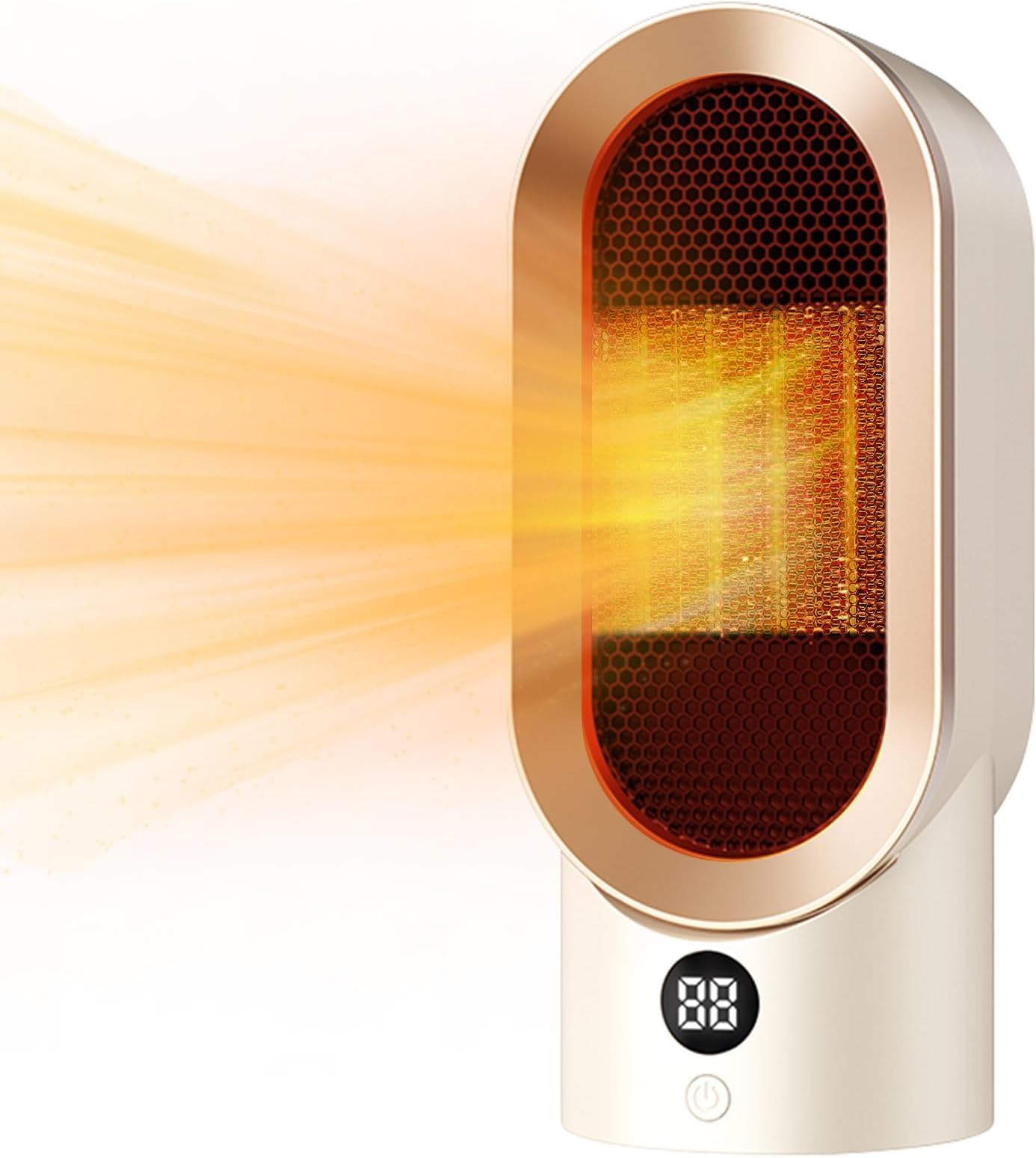 Space Heaters for Indoor Use, Portable Heater PTC Fast Heating, Two-Speed Portable Electric Small Heaters Fan for Indoor, Digital Display, Overheating Protection for Bedroom Home Office (800W)