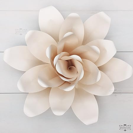 Amazon ジャイアントフラワー 手作りキット ダリア ベージュ 花径45cm 結婚式やパーティーの飾り付けにたくさん貼って華やかなウォールデコに ペーパーフラワー セット 造花 通販