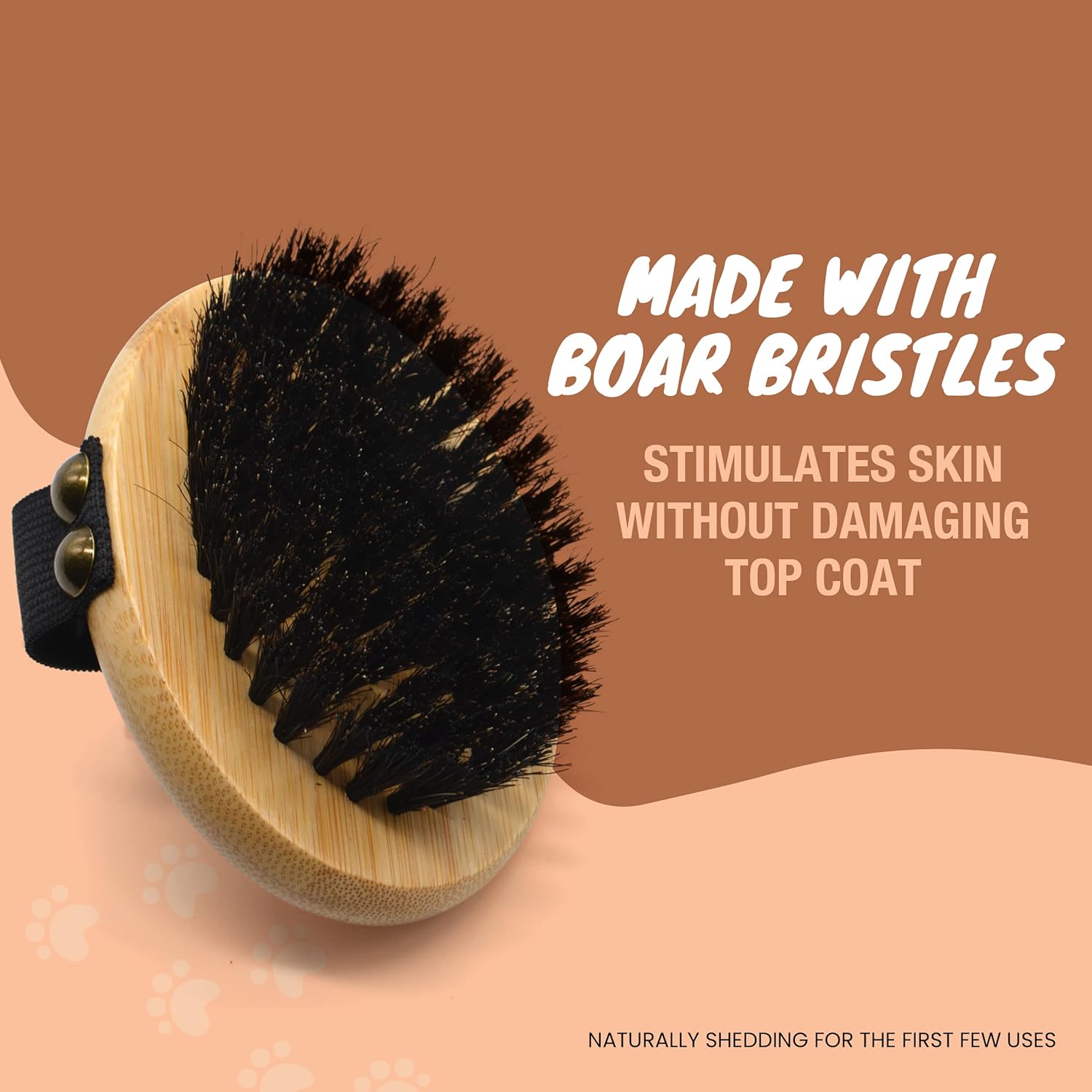 The Buddy System Hands Free Dog Leash (Black, Regular Belt) and Pet Close Brush, Soft Touch Oval Palm Brush for Dogs and Cats