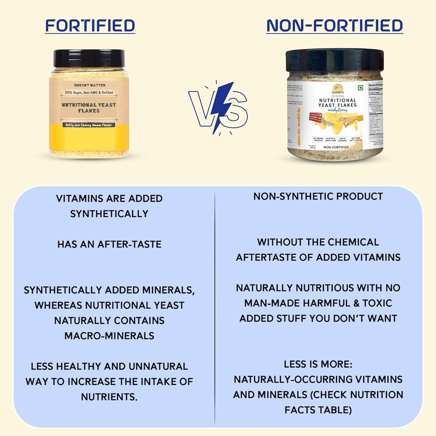 Alla's Posh Flavors Unfortified Nutritional Yeast Flakes Gluten-Free, Cheesy and Savory Non-Fortified Nooch | Rich in B Vitamins Minerals and Protein | Plant-based Superfood | Exclusive Flavors (Original-500gm)