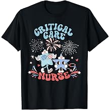 Critical Care Nurse 4th of July Patriotic CCU ICU Registered T-Shirt