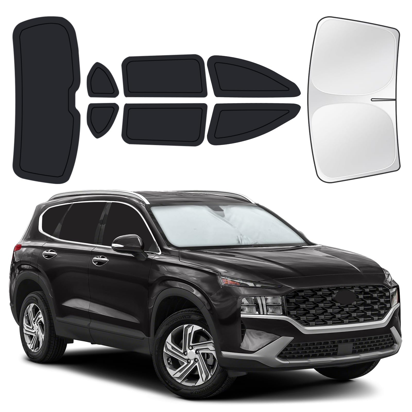 for Hyundai Santa Fe 2019-2023 Car Window Shades, 8Pcs Full Window Covers