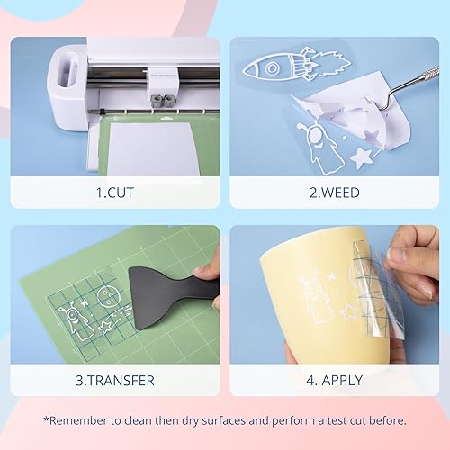 Miniatura 5 de HTVRONT Vinilo permanente blanco  Vinilo blanco mate de 12 pulgadas x 65 pies para Cricut, Rollo de vinilo adhesivo para Cricut, Silhouette Cameo y