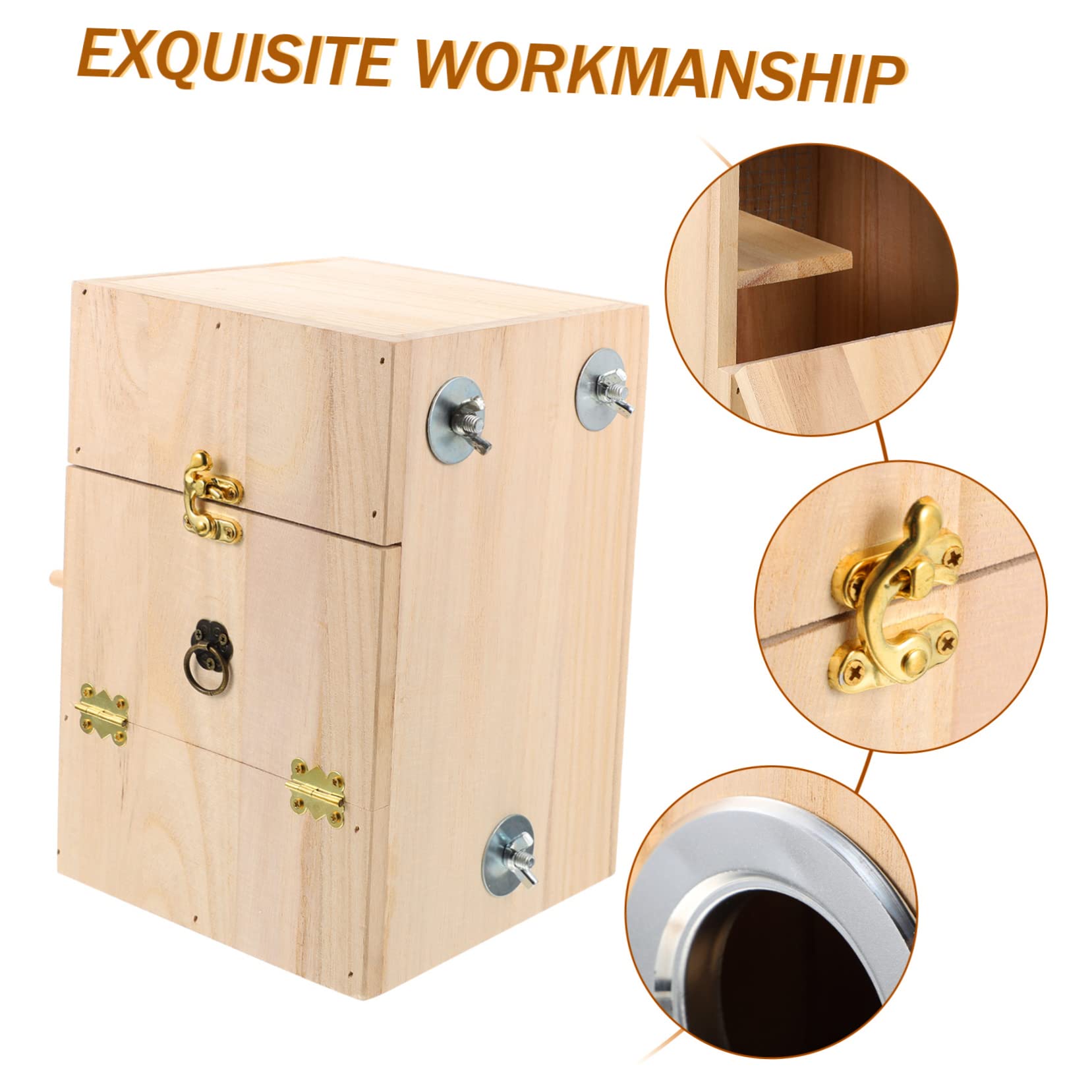 Happyyami Nichoir à Oiseaux en Bois, Boîte D’élevage Beige, pour Perroquet et Canari, Espace Confortable pour Dormir et Jouer, Design Simple | Lit de Repos et Aire de Jeu, Style Créatif à Design Simple, pour Canari et Perroquet
