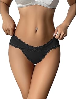 Avidlove
Womens Underwear Cotton Panties Cheeky Bikini Underpanties Lace Stretch Hipster Briefs Multipack