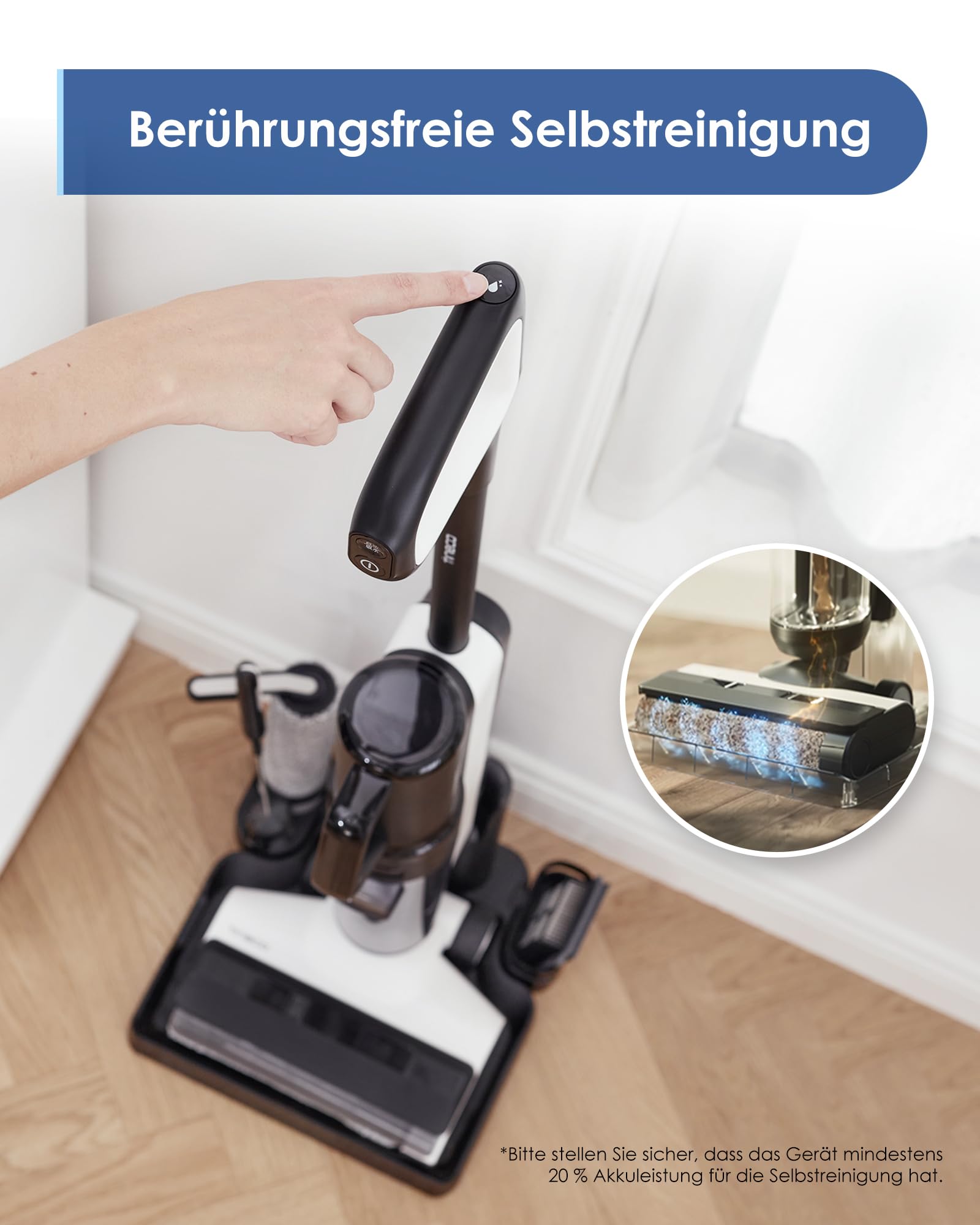 Tineco Floor One S5 Smart Nass-Trocken-Sauger mit iLoop Technologie, All-in-One-Nass Trockensauger Kabellos mit Dual-Tank-Design | Selbstreinigung LED-Display für Harte Boden,Tierhaare