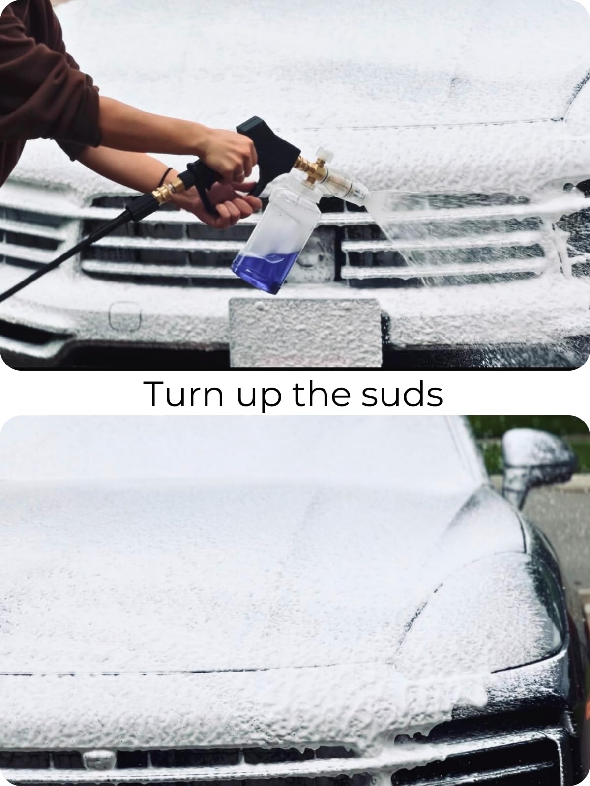 Bubble Blizzard - Cañón de espuma premium para lavadora a presión, boca ancha, lanza de espuma gruesa ajustable con conector rápido de 1/4 pulgadas para lavado de coche, barco y hogar, 4000 PSI