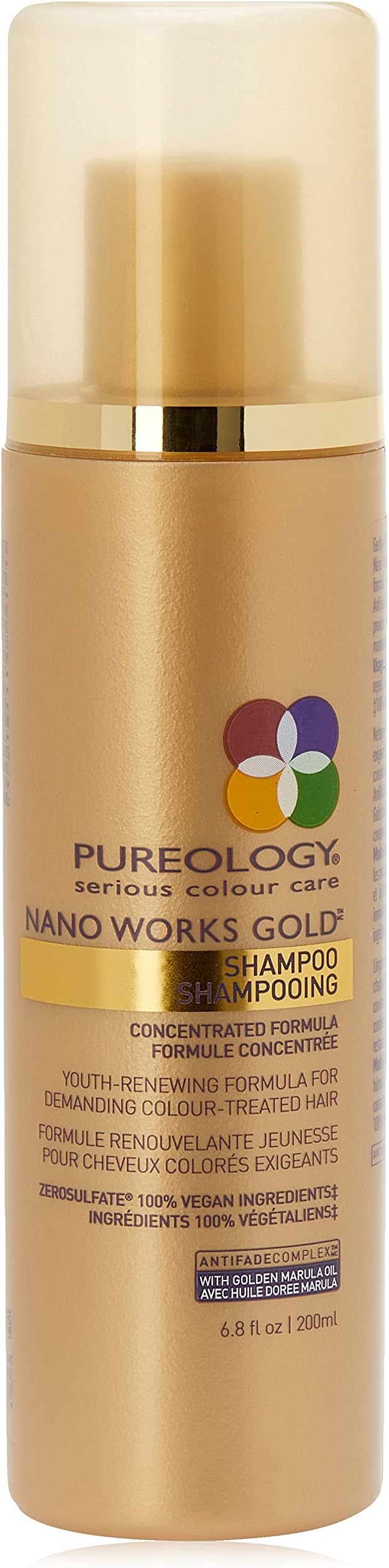 Pureology Nano Works Gold Cleansing Shampoo | Youth-Renewing Formula for Color Treated Hair | Sulfate-Free | Vegan
