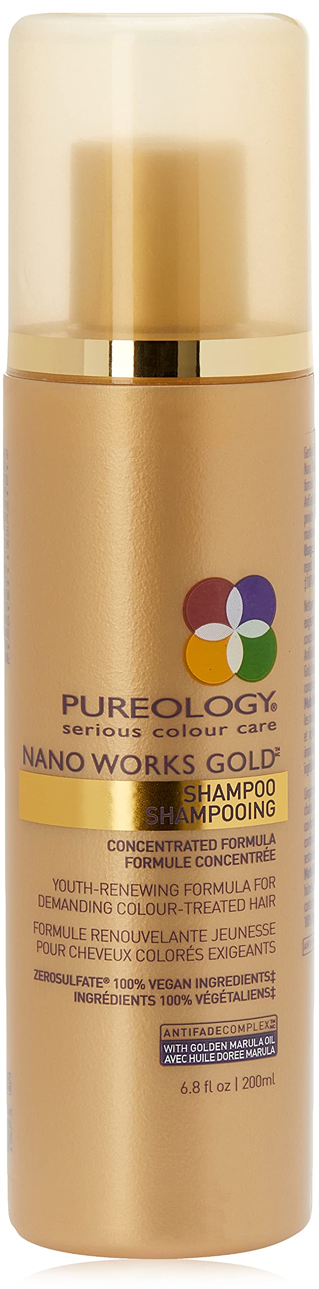 Pureology Nano Works Gold Cleansing Shampoo | Youth-Renewing Formula for Color Treated Hair | Sulfate-Free | Vegan