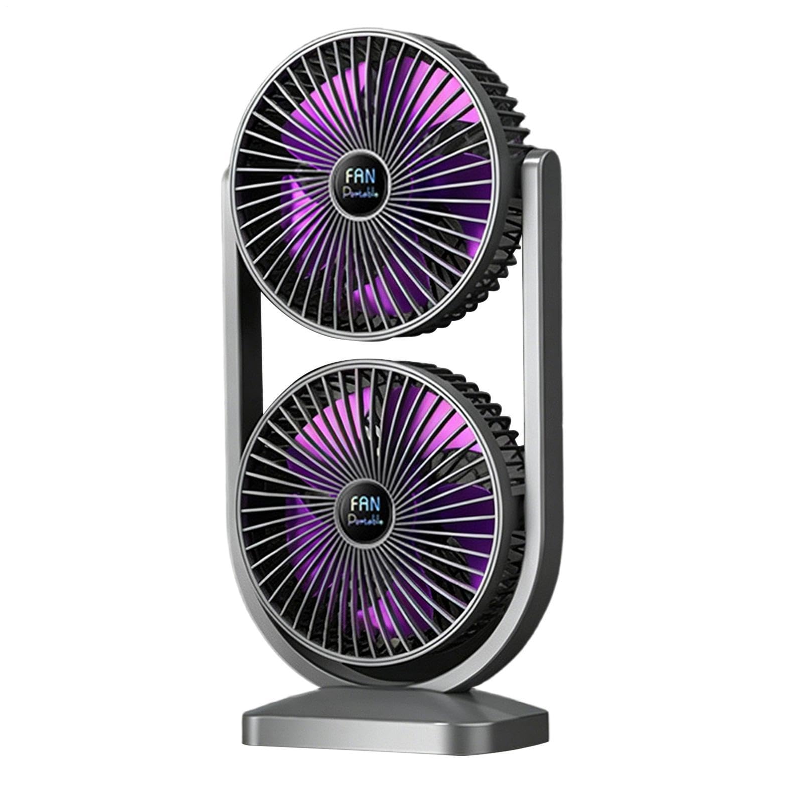 Ventilatore Da Scrivania Doppia Testa Ricaricabile Portatile Silenzioso